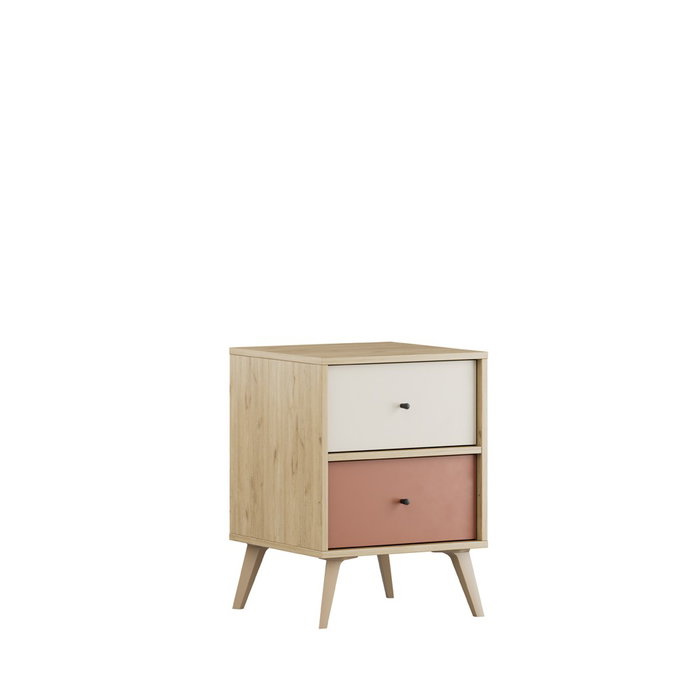 Hanah Home Mesita de Noche Tkm-920-Fx-1 con 2 Cajones - 44x61x44 cm